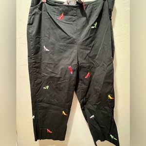 14P Black fancy shoes capris, so cute with bright ladies heals detailed